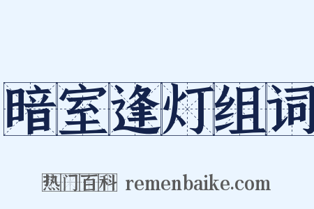 暗室逢灯组词是什么意思的图片